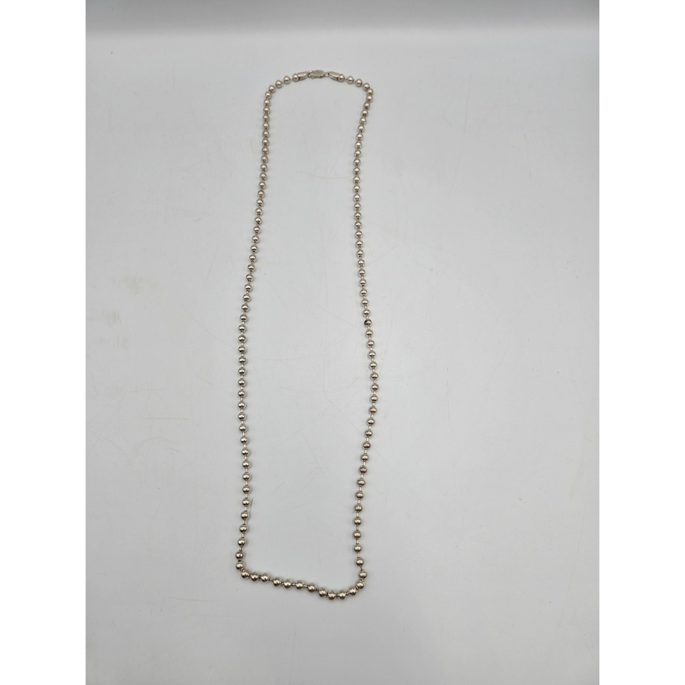 Unbranded Ball Chain Necklace Mens 31" Silver Excellent 925 Italy 4mm Bead‎